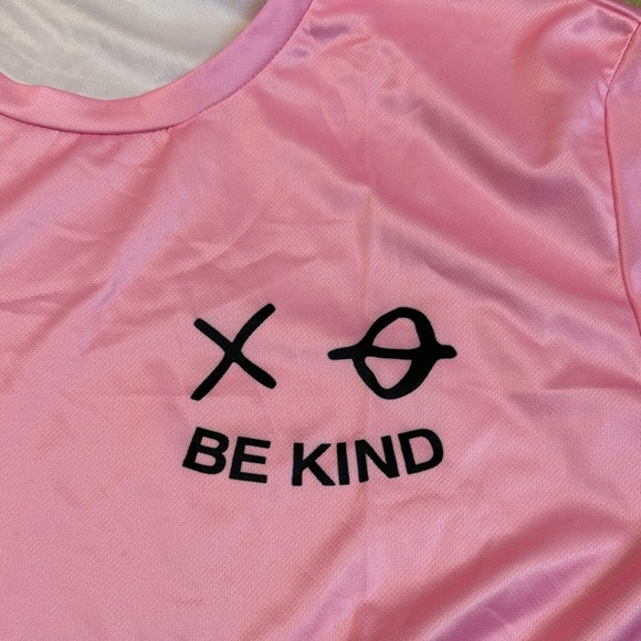 Be Kind Women's Short Oversized Sleeve Tee - Pink - Picture 2 of 3